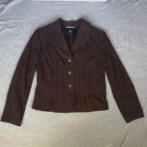 Women’s Brown Faux Suede Blazer
